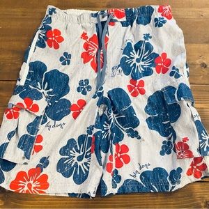 Big Dogs Hawaiian flower print swim trunks